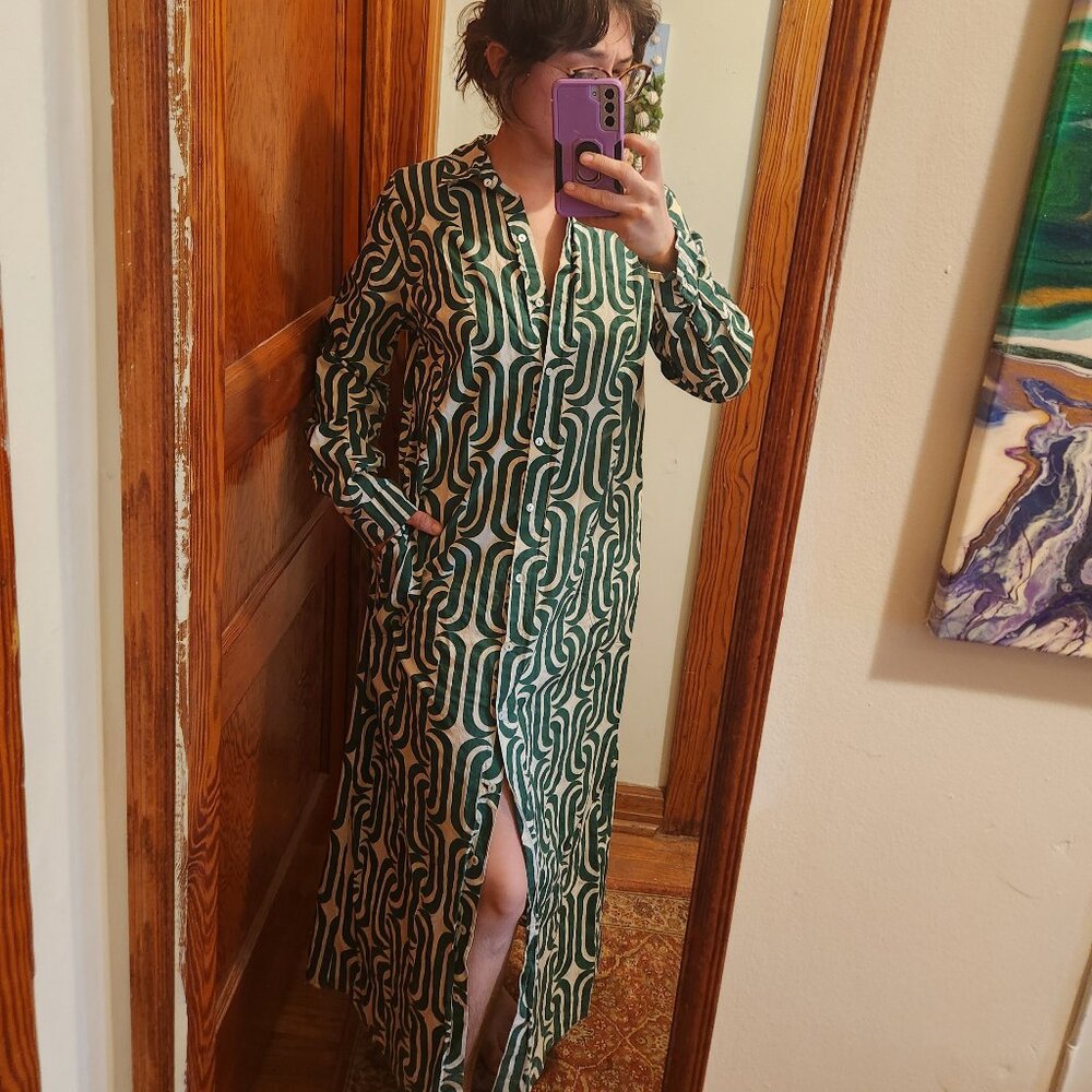 Susan Dress - Green Maxi Dress Anthropologie Velvet By Graham & Spencer Medium